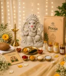 11 inch eco-friendly Ganesh idol with complete pooja kit