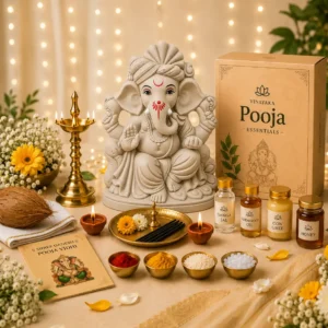 11 inch eco-friendly Ganesh idol with complete pooja kit