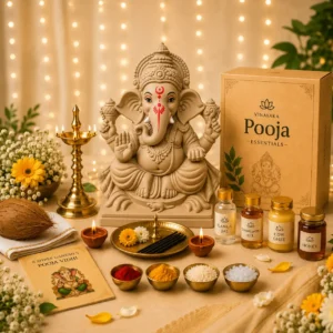 11 inch eco-friendly Ganesh idol with complete pooja kit