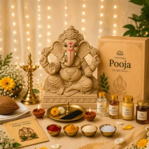 14 inch eco-friendly Ganesh idol with complete pooja kit