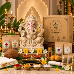 Complete Pooja Kit with 11 Inch Eco-Friendly Ganesh Idol
