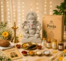 11 inch eco-friendly Ganesh idol with pooja essentials