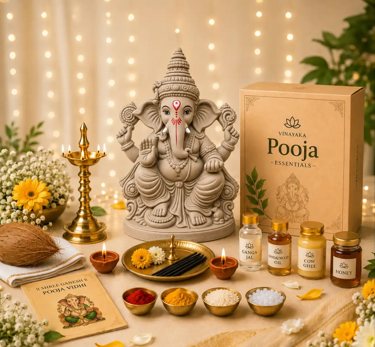 Eco-friendly Ganesha idol for Pooja in Hyderabad