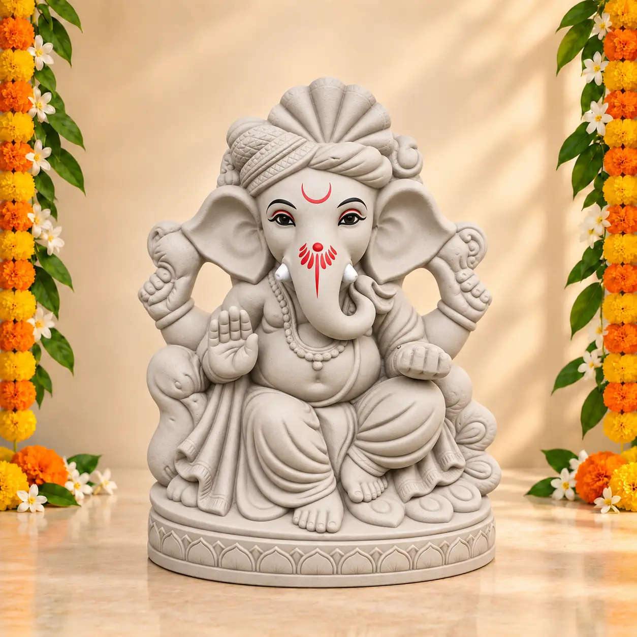 11 Inch Traditional Turban Ganesha Idol | Idol Only - Image 2