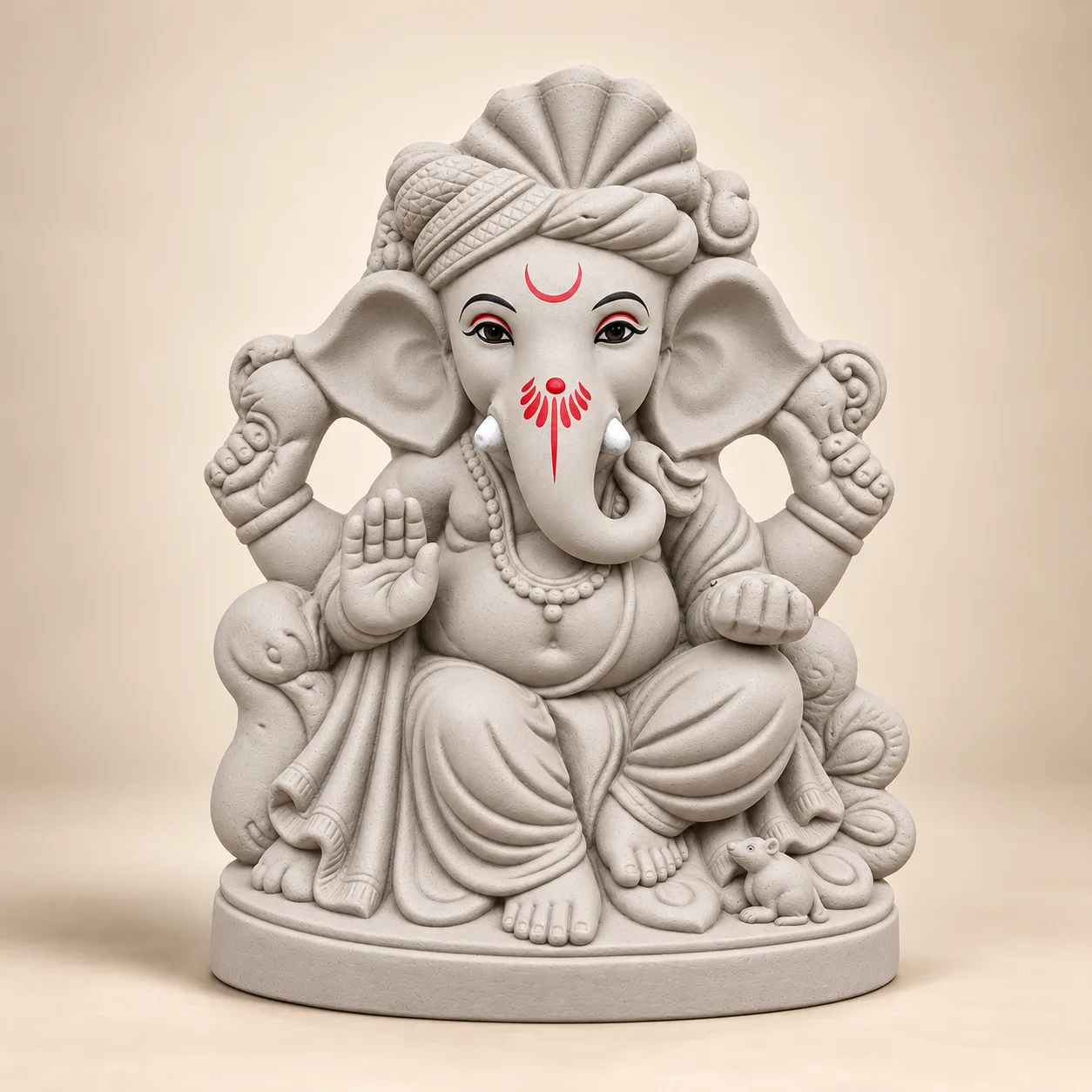 Eco-friendly 11 inch Ganesh idol for home pooja