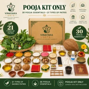Ganesh Chaturthi Pooja Kit with 30 pooja essentials and 21 types of Patris